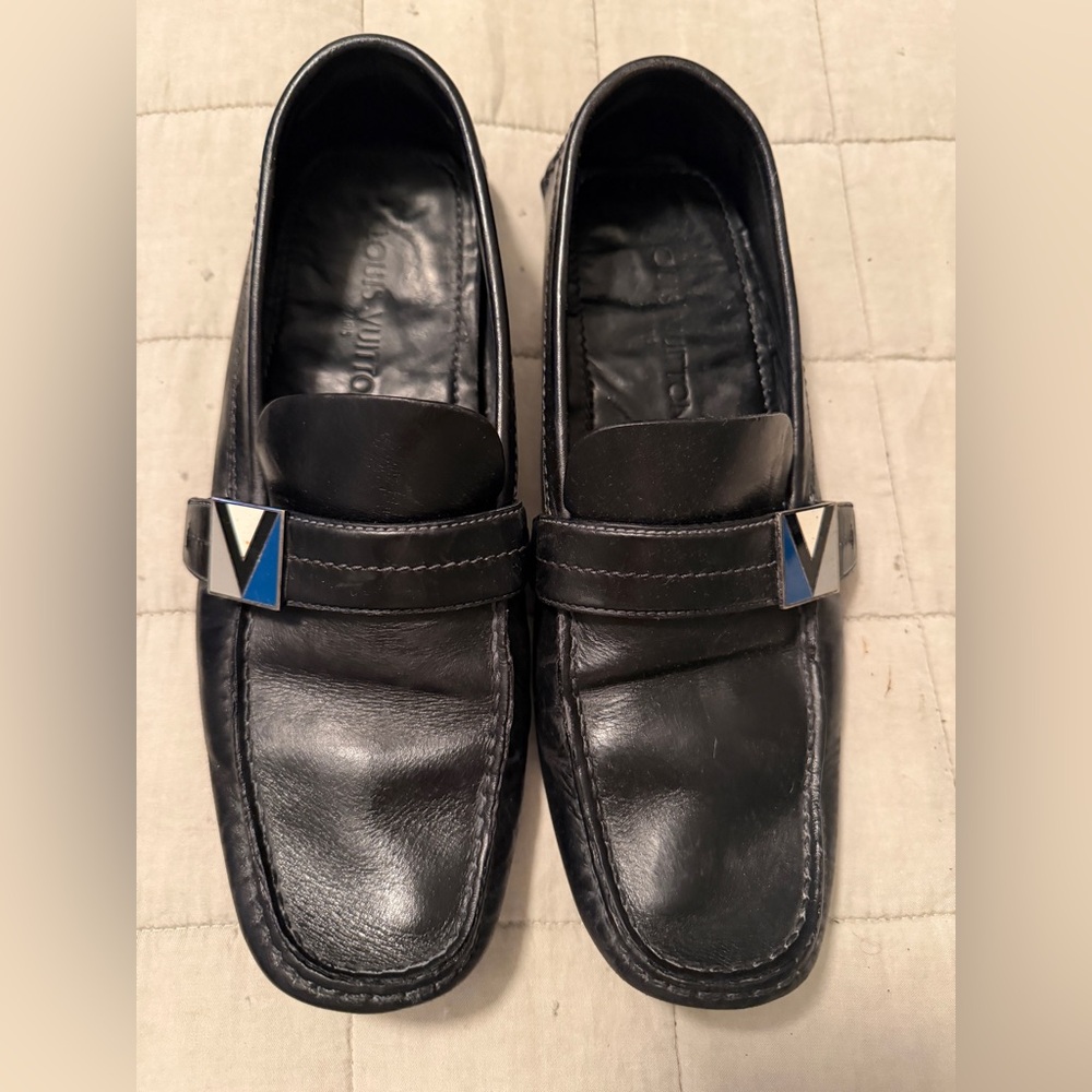 Louis Vuitton Black Leather Loafers Size 43/10